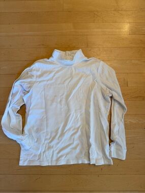 Classic White Cotton Mock Turtleneck